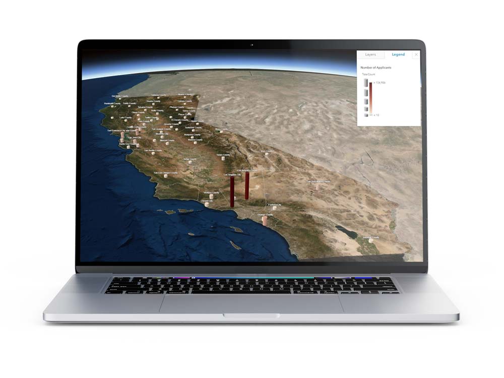 Screenshot of the California Rent Relief GIS Program